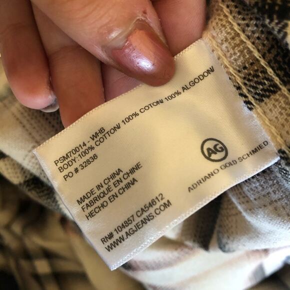 AG The Josie Bleached Oversized Plaid Shirt - Picture 6 of 6